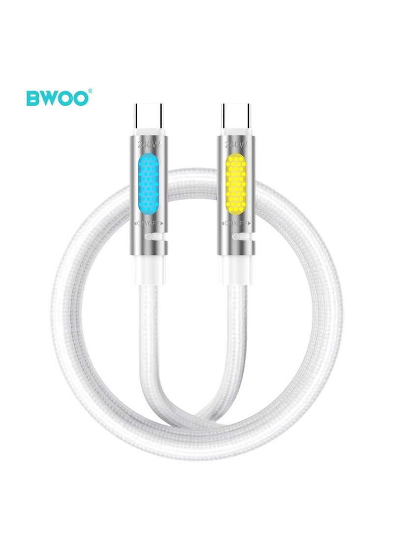 BWOO Type-C To Type-C Skin-Friendly Liquid Silicon Charging Cable White - Image 1